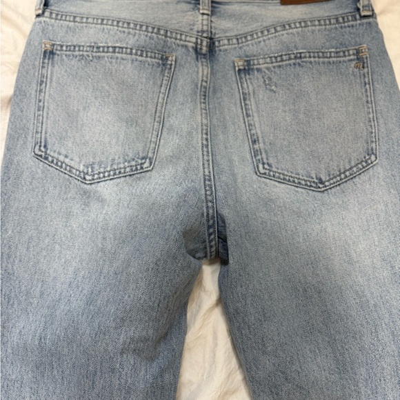 Madewell Blue Straight Leg Jeans with Distressed Details - Picture 5 of 12
